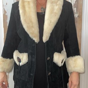 Vintage WESTERN faux FIR SUED Winter Coat